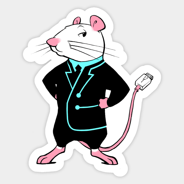 Wired Mouse Sticker by robotsinlove